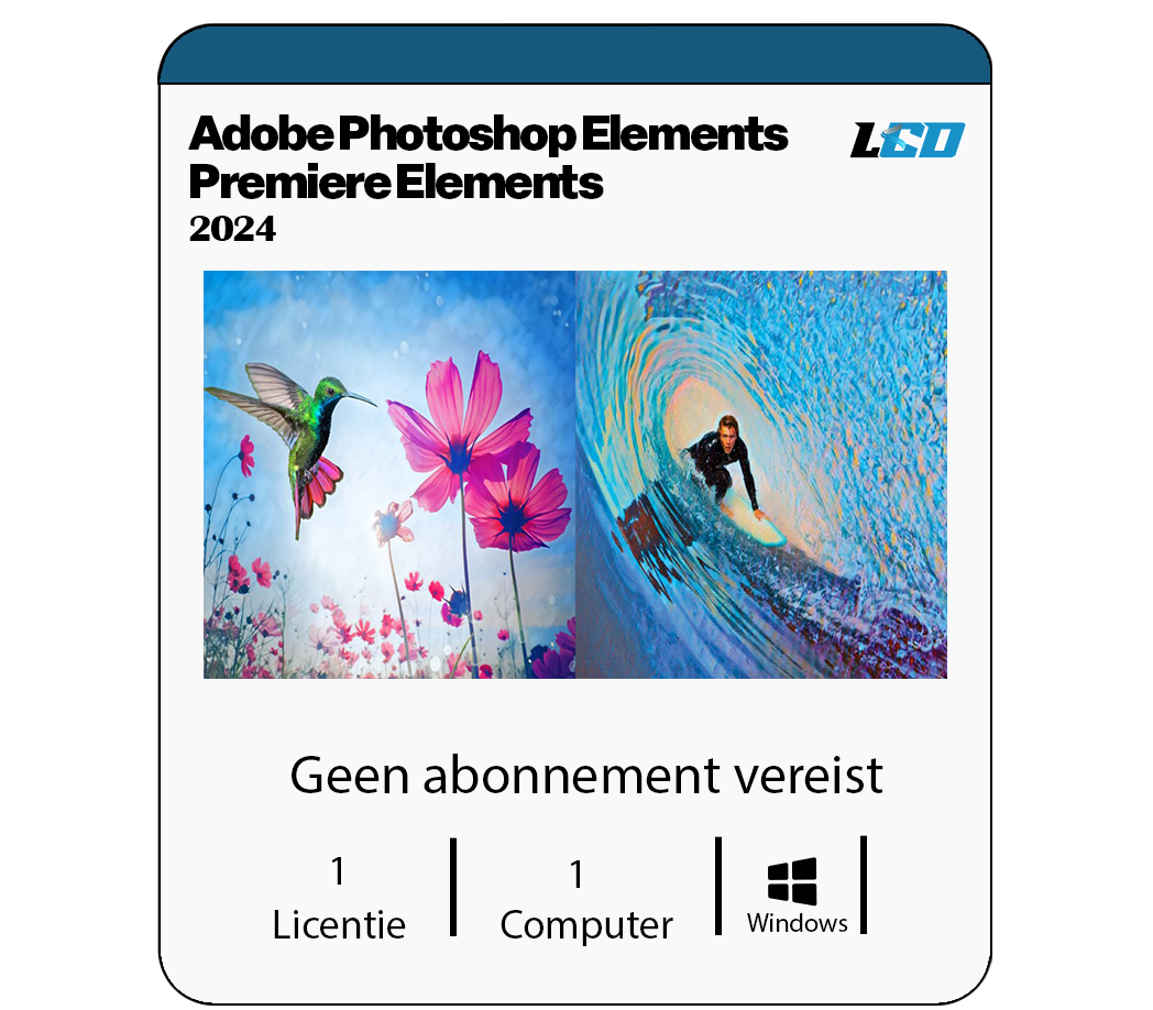Adobe Photoshop Elements & Premiere Elements 2024 1 PC